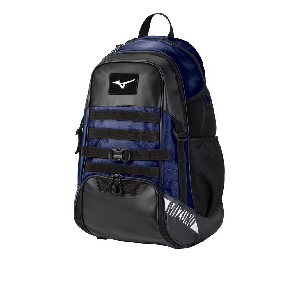 Mochila Mizuno Baseball MVP X - Homem - Pretas/Azul Marinho - HKELD1635